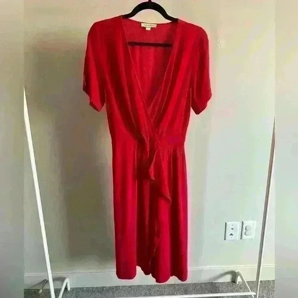Yumi Kim Women’s Mimosa Scarlet Wrap Dress Short Sleeve Size Medium - Picture 1 of 9